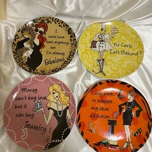 Chic Party Plates Set - Black, Yellow, Pink, Orange